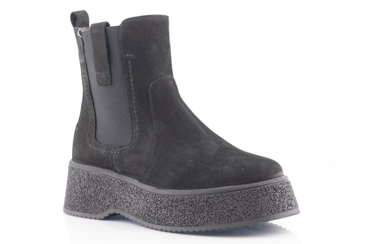 Ghete dama casual piele naturala CATALI 043 negru velur