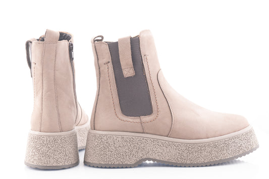 Ghete dama casual piele naturala CATALI 043 vizon velur