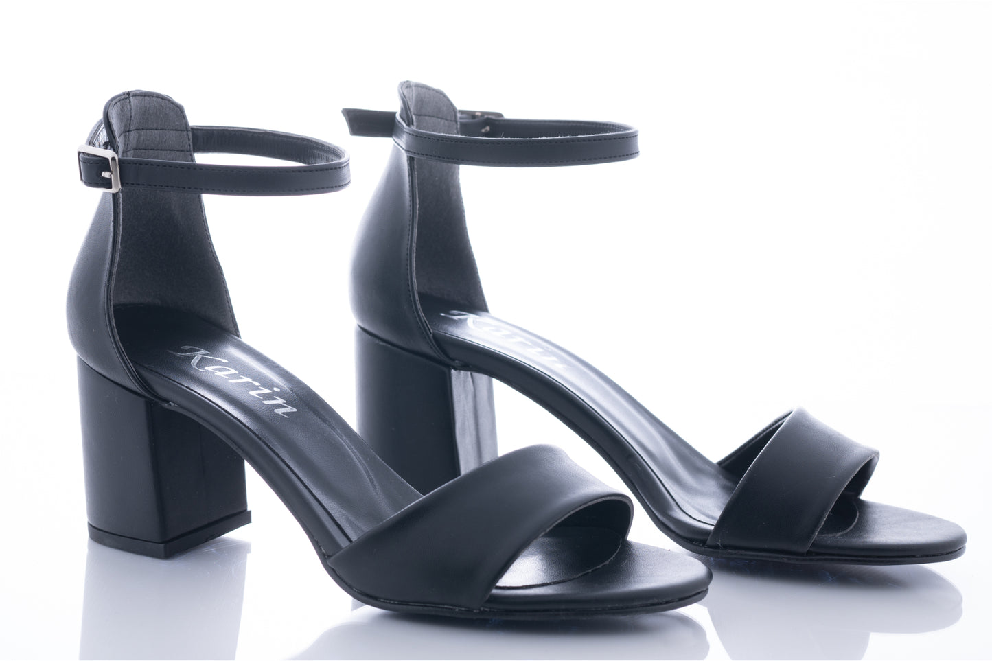 Women's casual sandals made of eco-leather KARIN 70 black box