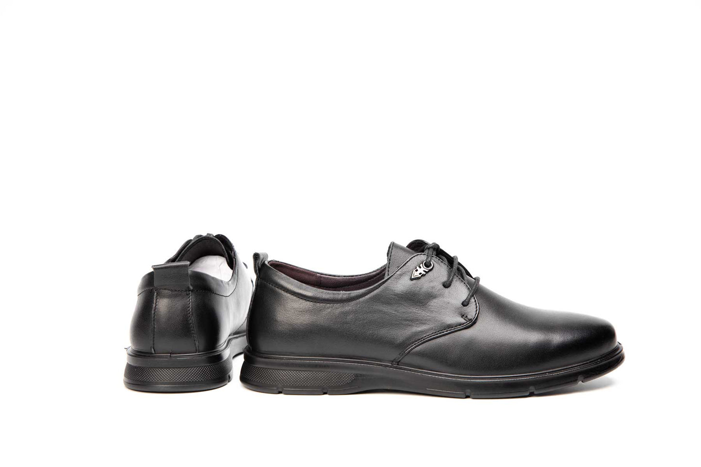 Men's casual shoes, genuine leather, 153, black