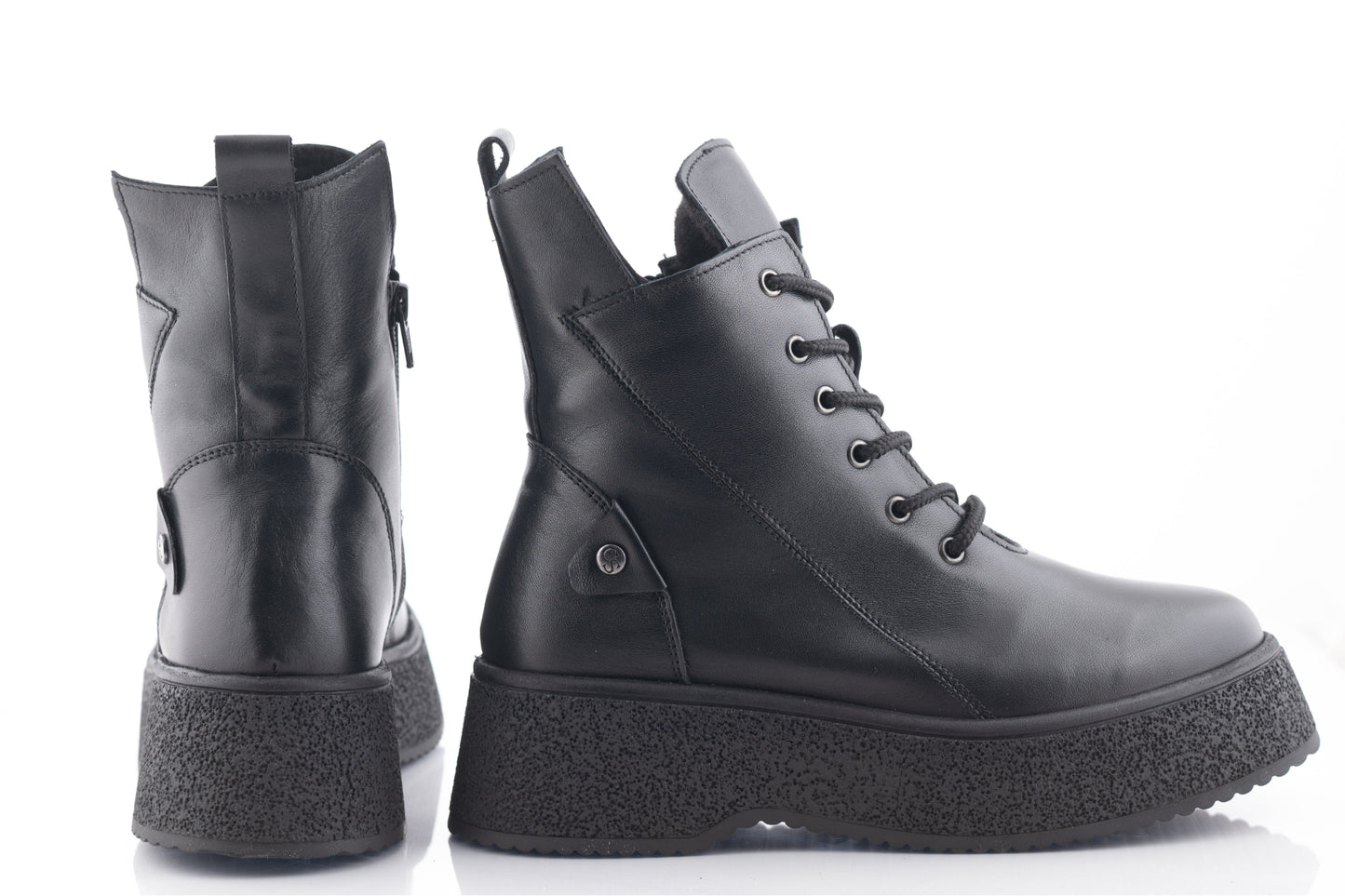 Women's casual boots natural leather CATALI 042 black box