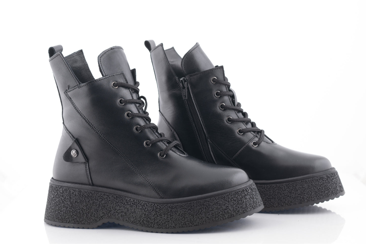 Women's casual boots natural leather CATALI 042 black box