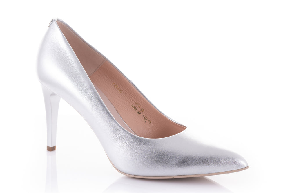 Pantofi dama eleganti piele naturala 1816 argintiu