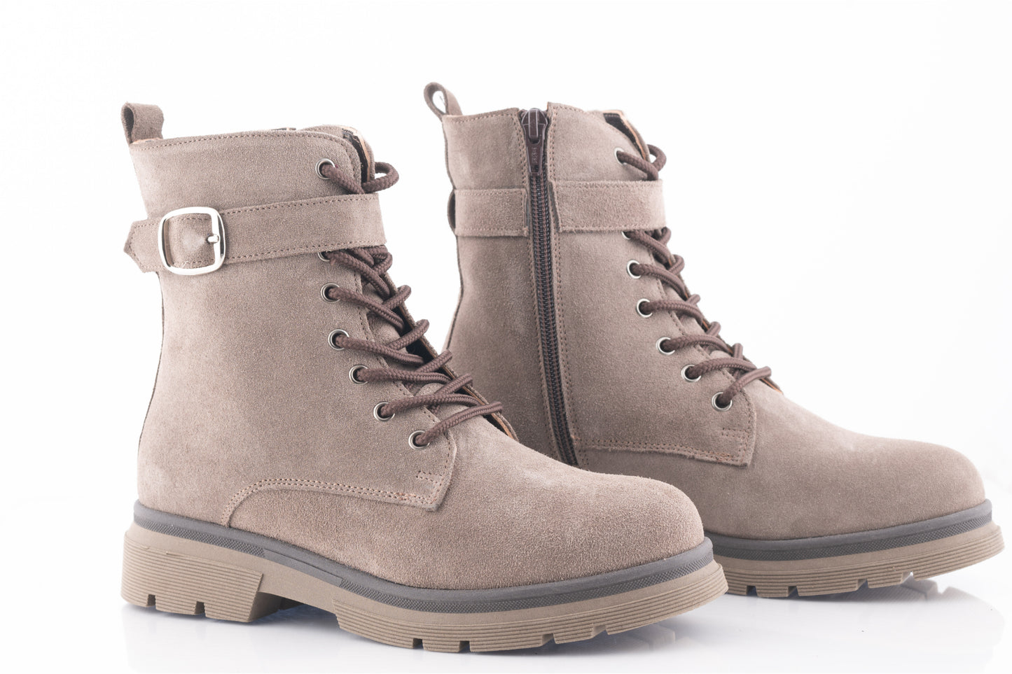 Ghete dama casual piele naturala CATALI 034 vizon velur