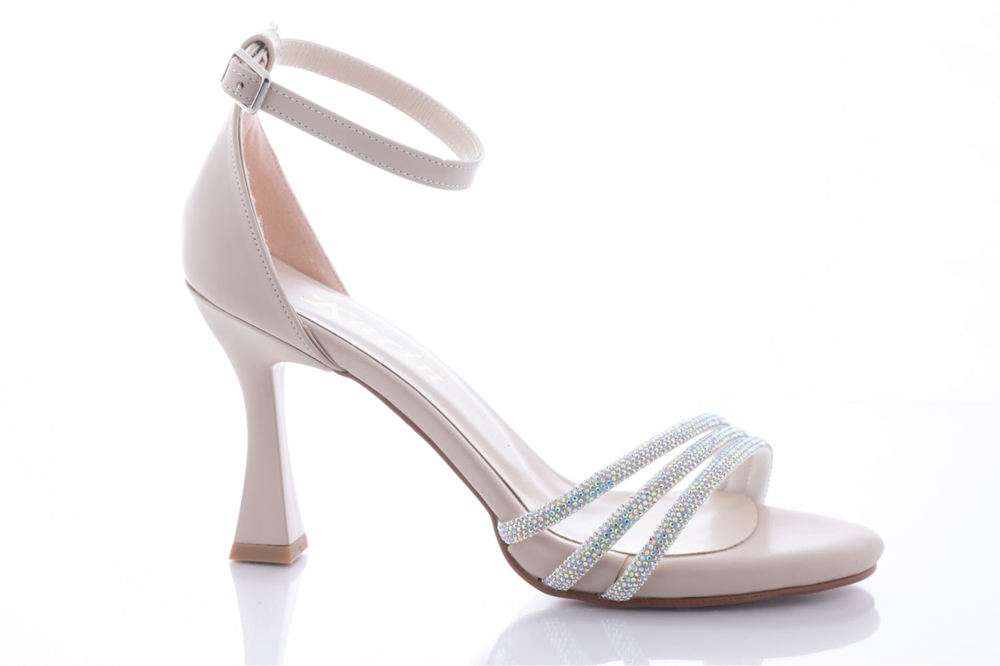 Women's casual sandals made of eco-leather KARIN 503 cream box