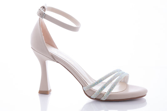Sandale dama casual piele ecologica  KARIN 503 crem box