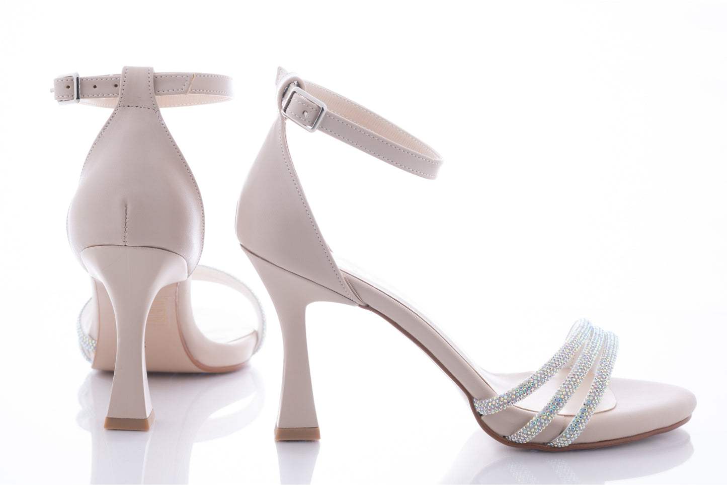 Women's casual sandals made of eco-leather KARIN 503 cream box