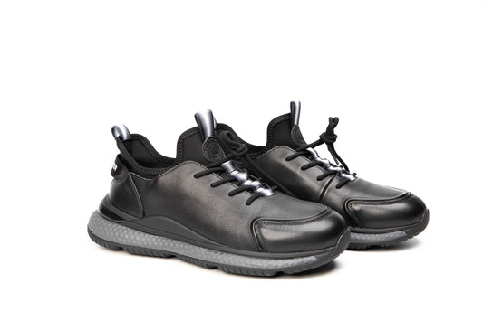 Adidasi barbati piele naturala  FRANCO GERARDO 33609 negru