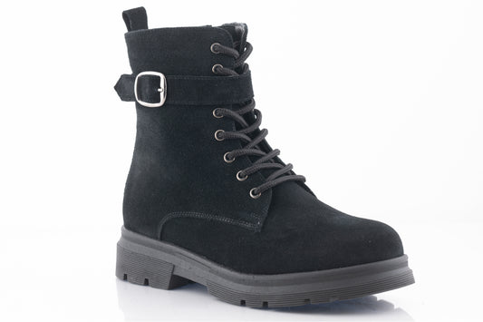 Ghete dama casual piele naturala CATALI 034 negru velur