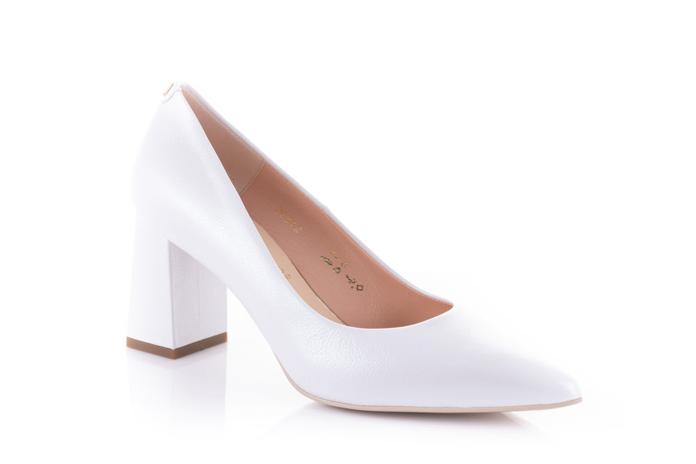 Pantofi dama eleganti piele naturala SALA 20312 alb