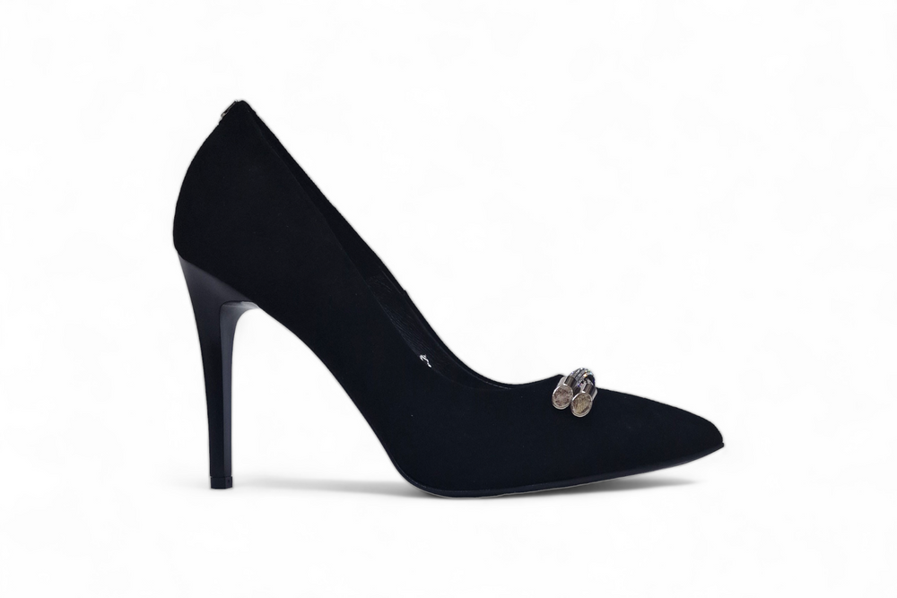 Pantofi dama eleganti piele naturala SALA 20287 negru velur