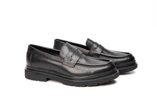 Pantofi barbati casual piele naturala 111 negru box