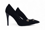 Pantofi dama eleganti piele naturala SALA 20287 negru velur