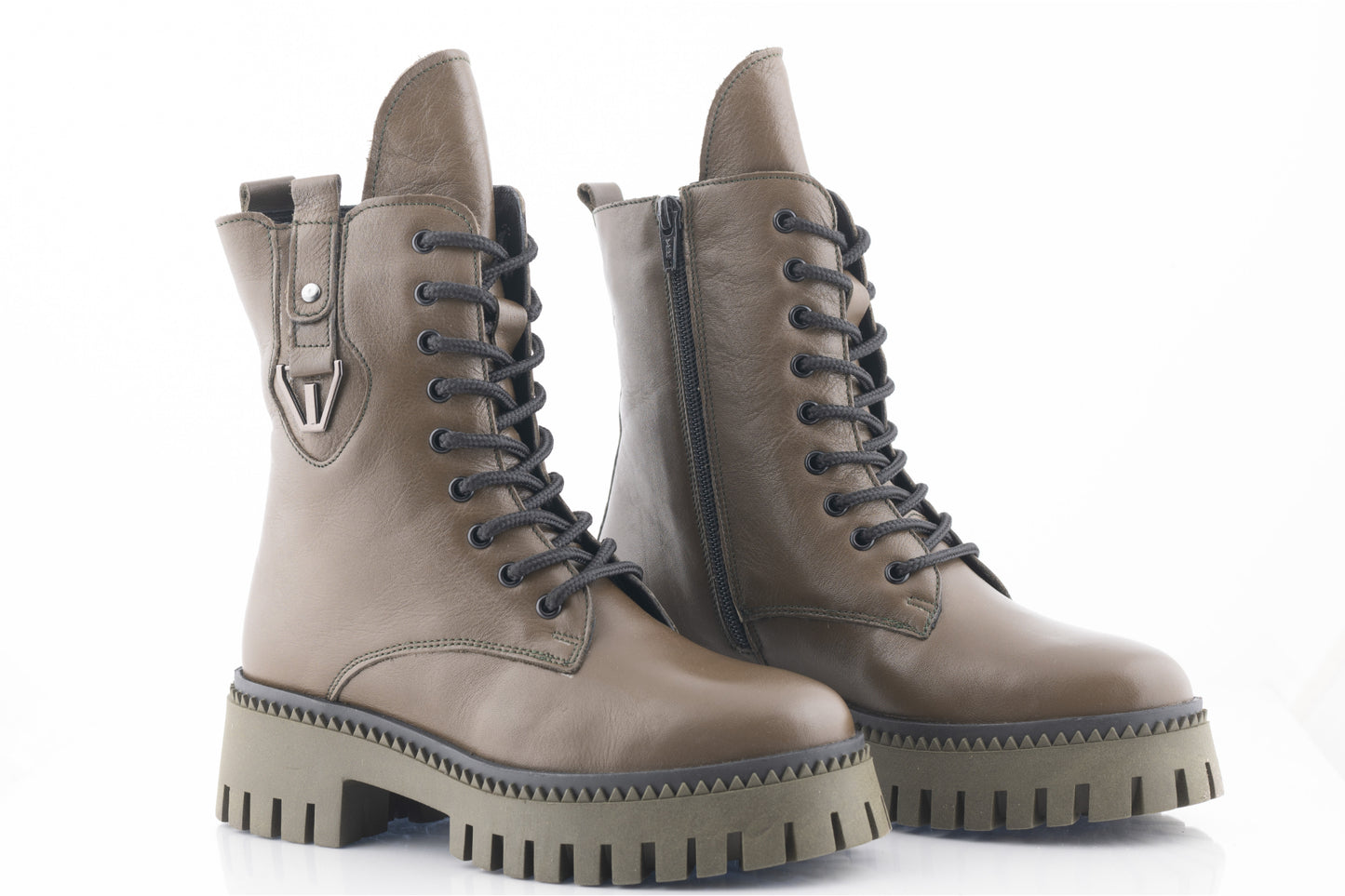 Women's casual boots, natural leather CATALI 830, khaki