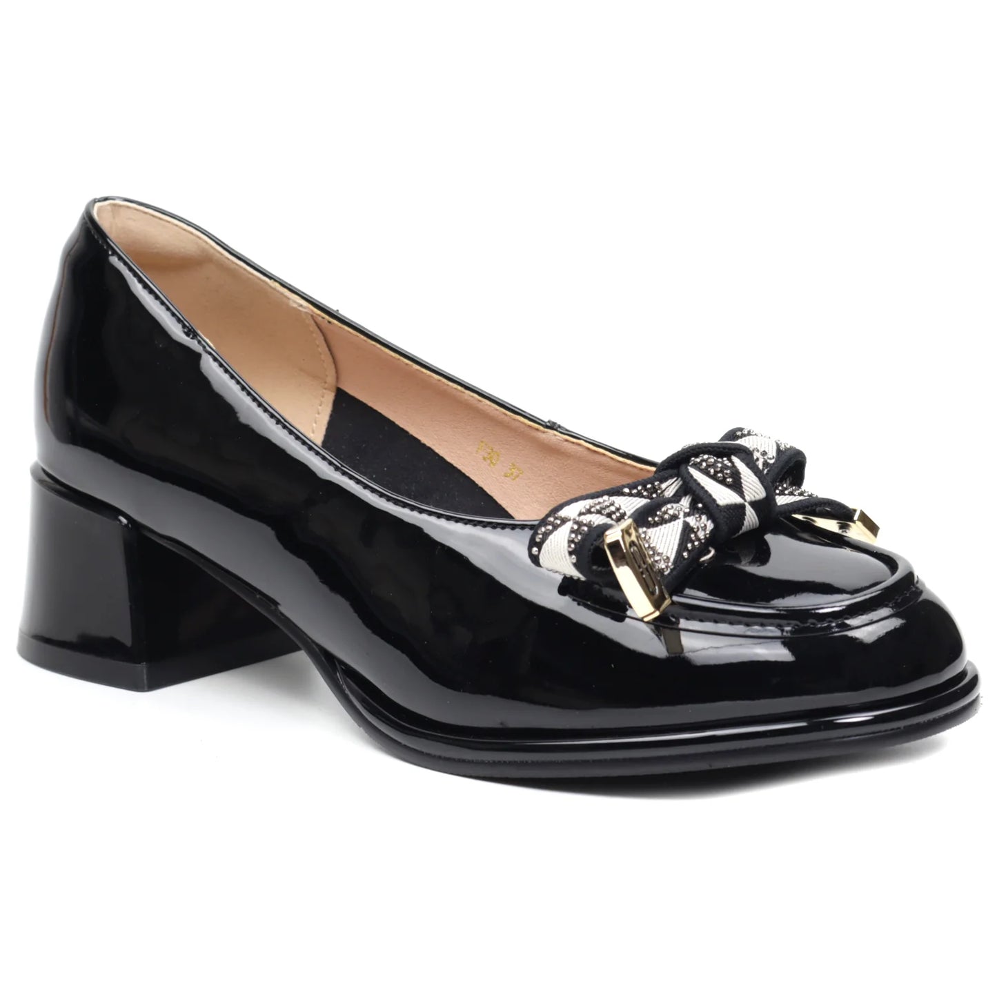 Pantofi dama casual piele naturala FORMAZIONE 30 negru lac