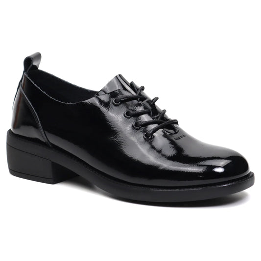 Pantofi dama casual piele naturala FORMAZIONE 18-1 negru lac