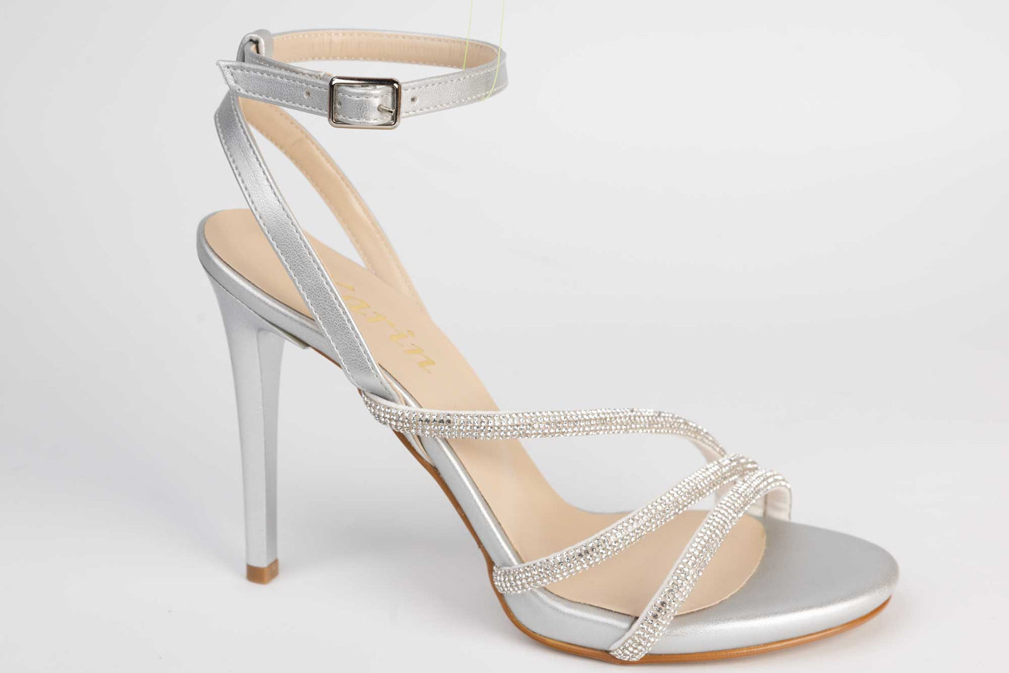 Women's eco-leather sandals KARIN 1998 Box silver