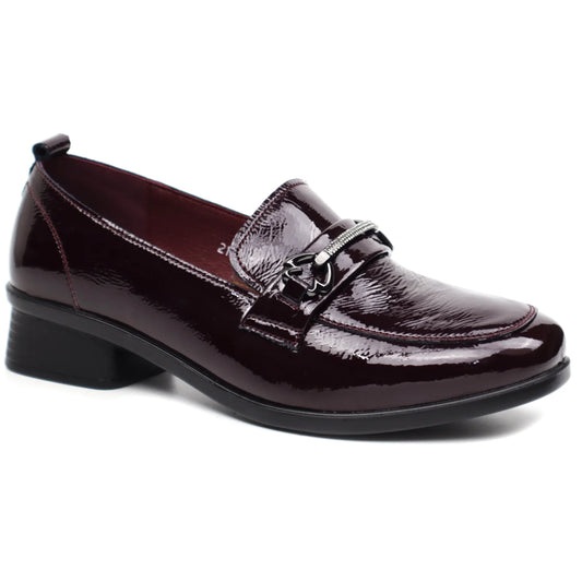 Pantofi dama casual piele naturala FORMAZIONE 735 bordo lac