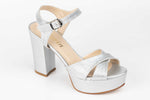 Sandale dama piele eco KARIN 7232 argintiu nova