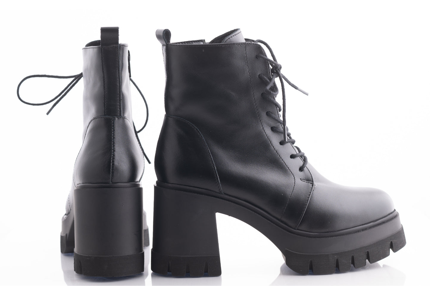 Ghete dama casual piele naturala PERLA 1617 negru box
