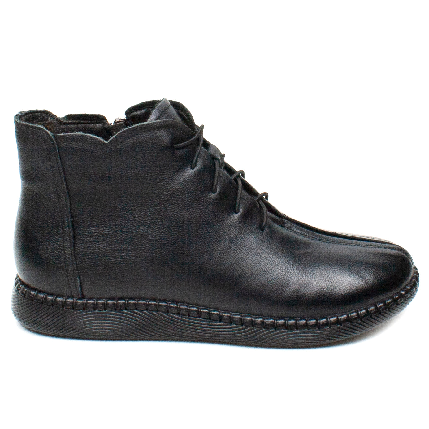 Women's casual boots made of genuine leather FORMAZIONE 9580 black