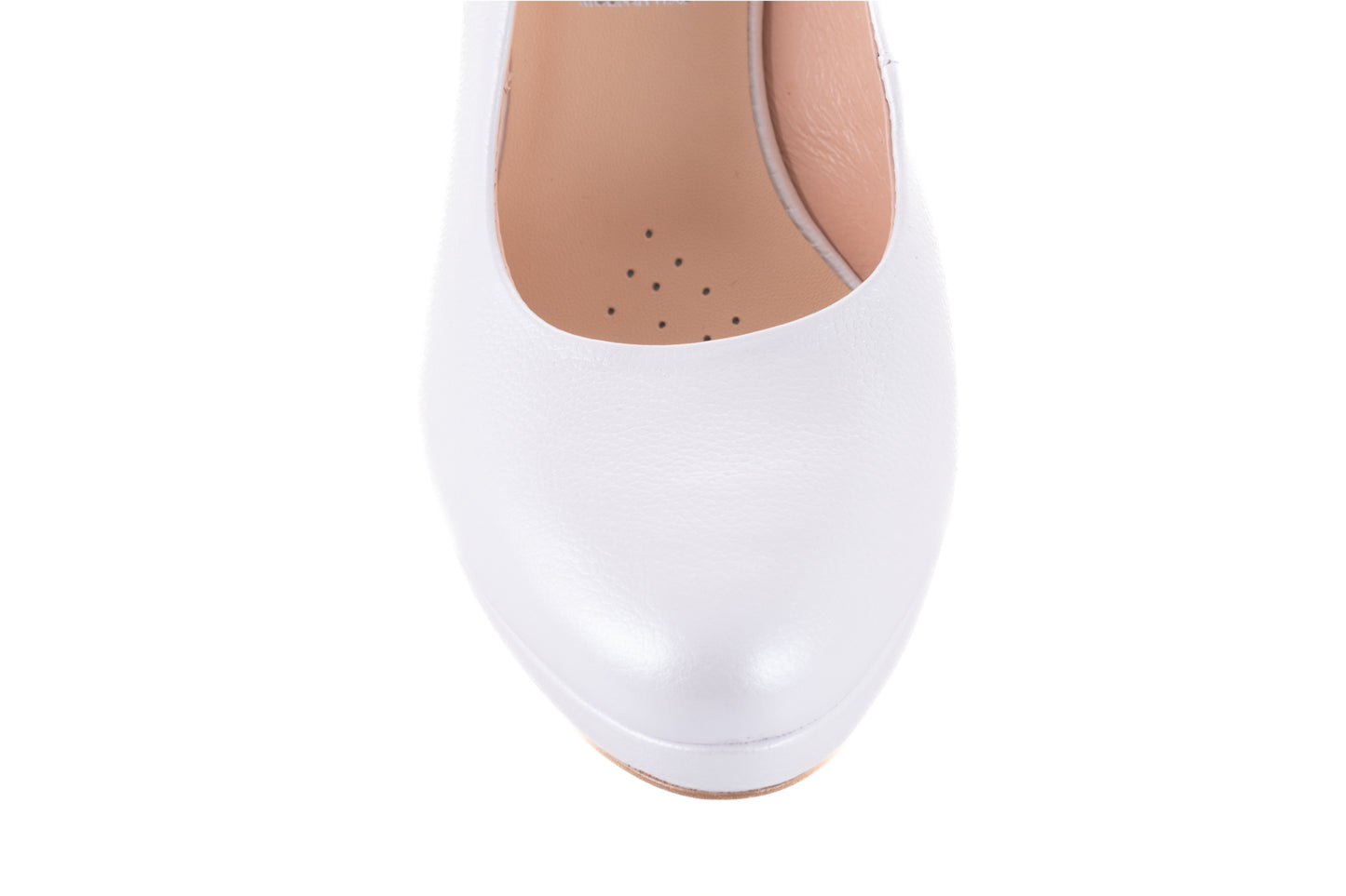 Pantofi mireasa piele naturala SALA dec 20292 alb sidef