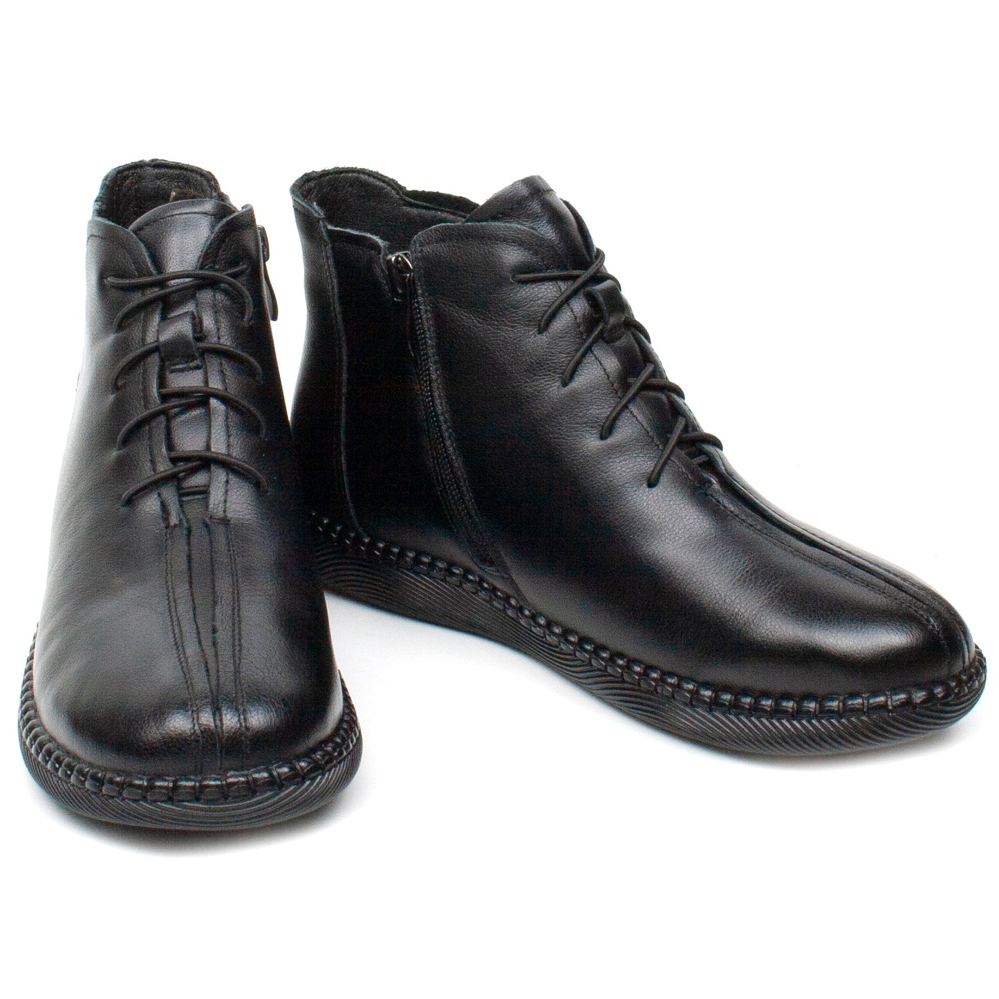 Women's casual boots made of genuine leather FORMAZIONE 9580 black