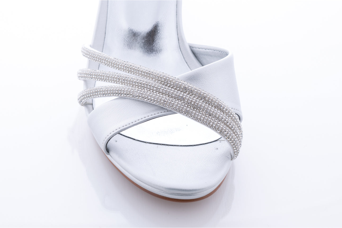 Women's casual sandals made of eco-leather KARIN 7033 silver