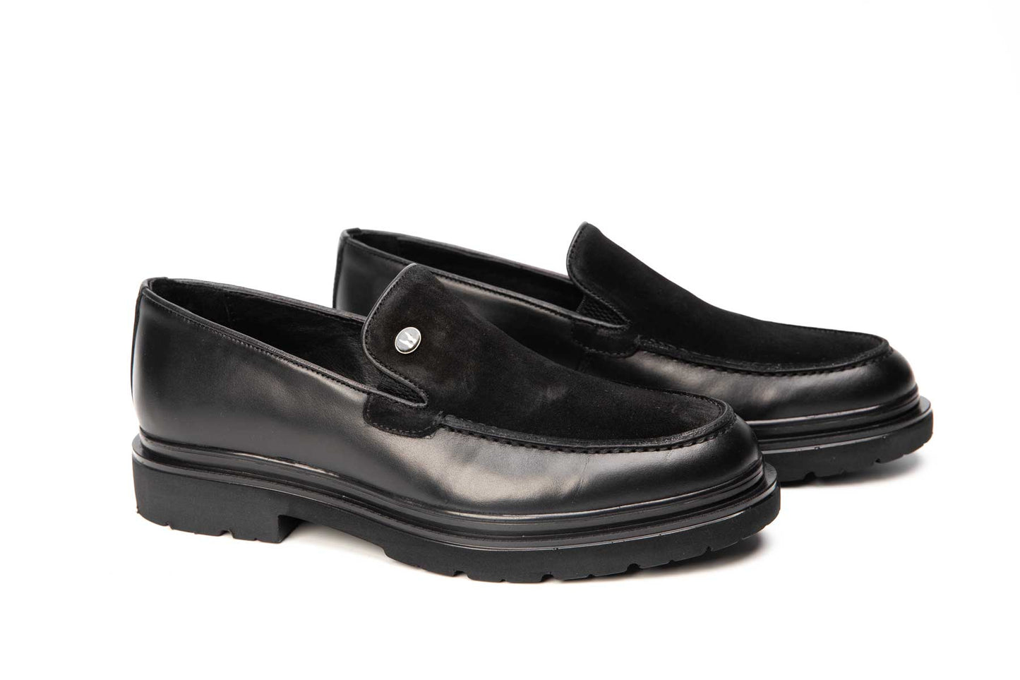 Men's casual shoes natural leather Z01 black velour box