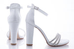 Sandale dama casual piele ecologica 6700-1 alb croco saten