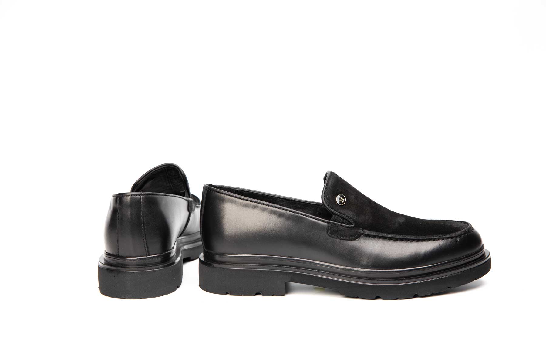 Pantofi barbati casual piele naturala Z01 negru velur box