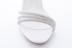 Sandale dama casual piele ecologica 6700-1 alb croco saten