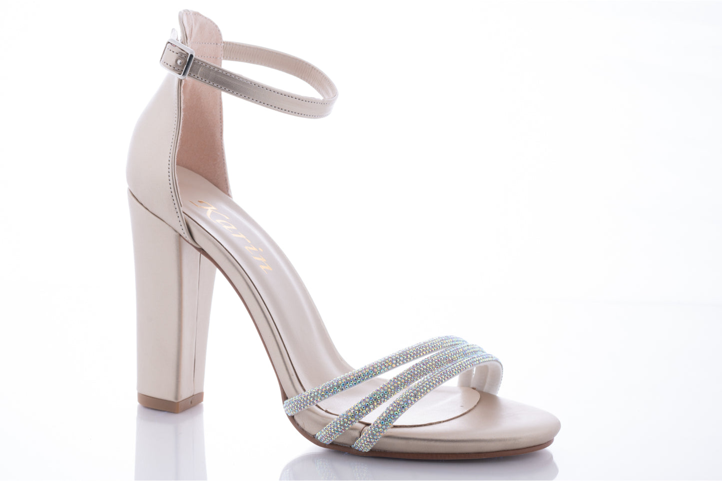 Women's casual sandals made of eco-leather KARIN 6700-1 gold layt