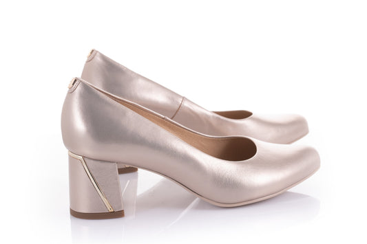Pantofi dama eleganti piele naturala SALA 20153 auriu