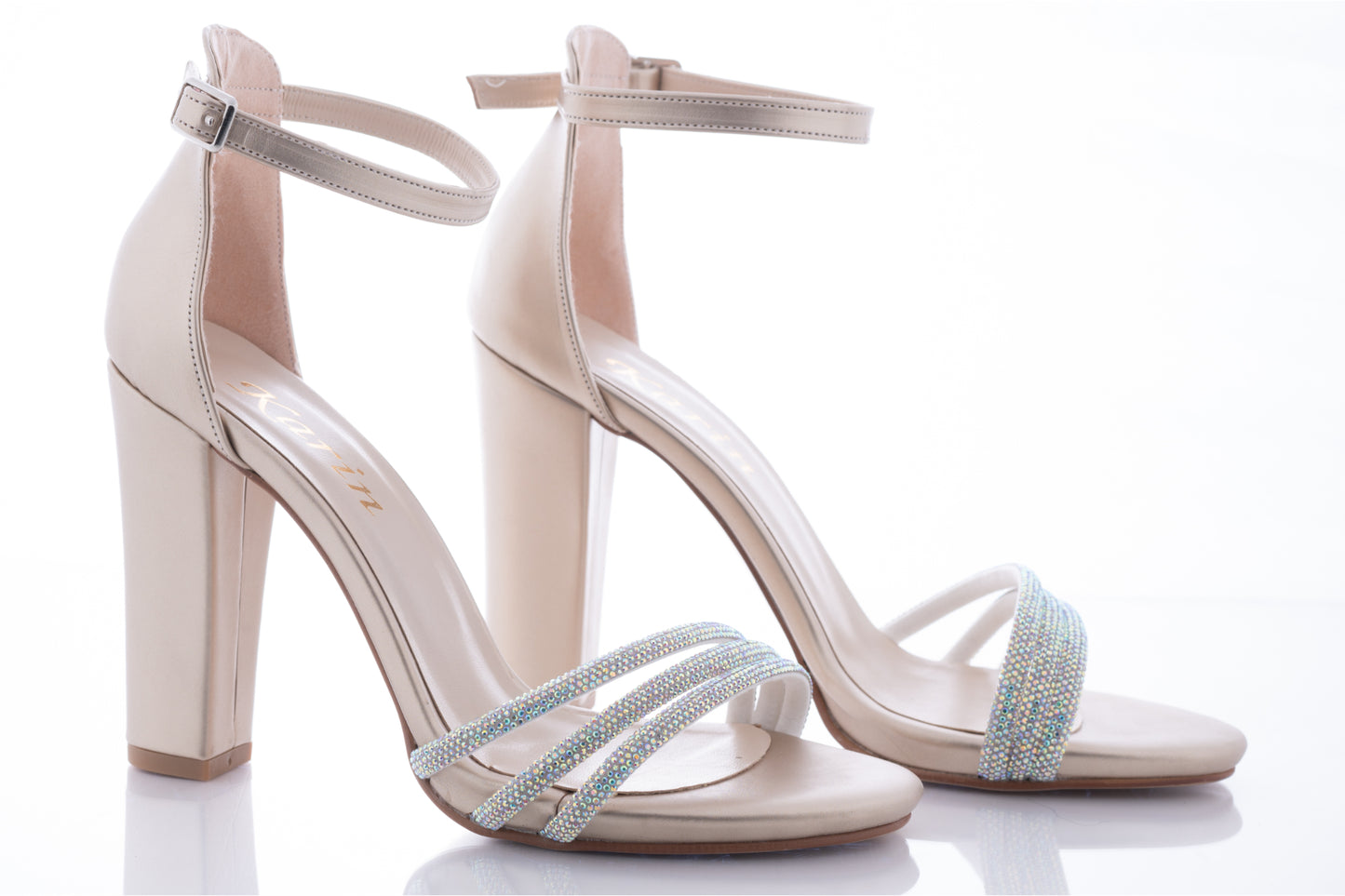 Women's casual sandals made of eco-leather KARIN 6700-1 gold layt