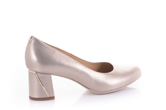 Pantofi dama eleganti piele naturala SALA 20153 auriu