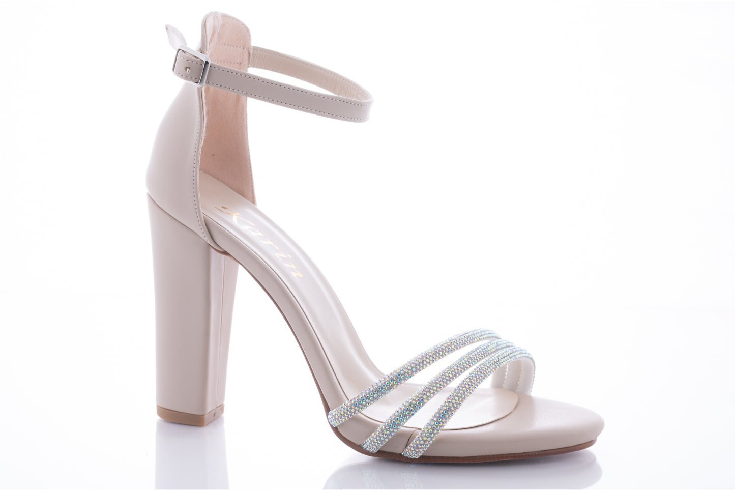 Women's casual sandals made of eco-leather KARIN 6700-1 box cream