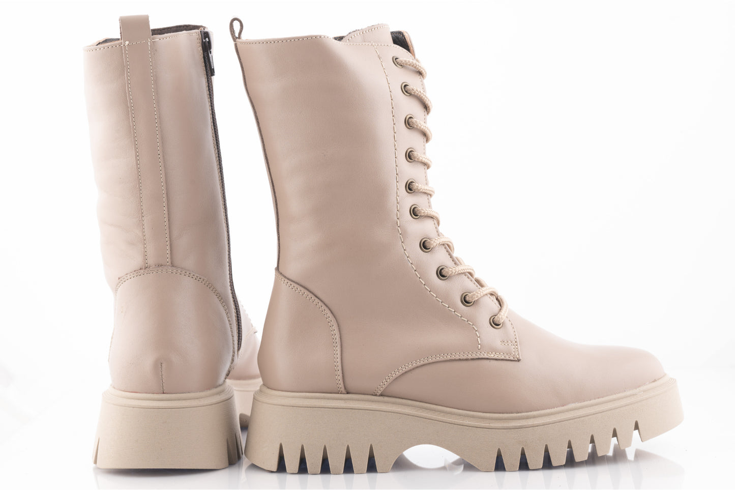 Women's casual boots natural leather CATALI 052 box mink