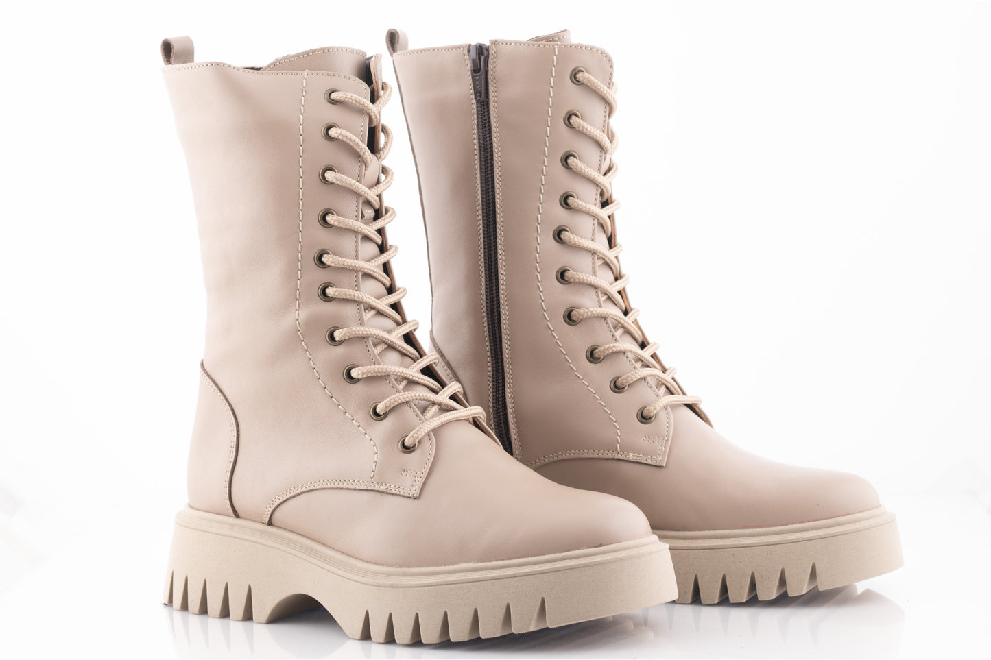 Women's casual boots natural leather CATALI 052 box mink