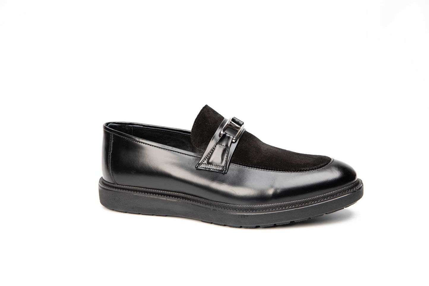 Men's casual shoes, genuine leather, 20, black, velour