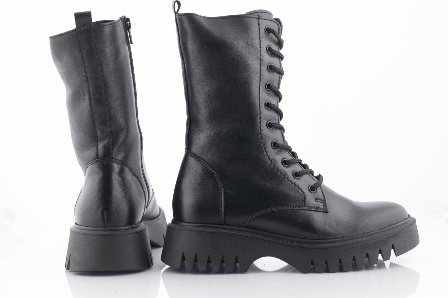 Ghete dama casual piele naturala CATALI 052 negru box