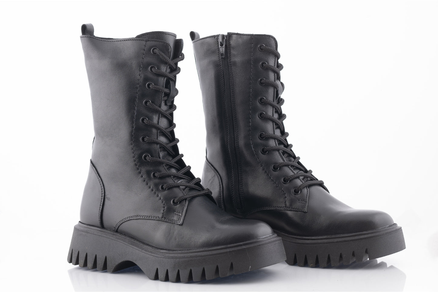Ghete dama casual piele naturala CATALI 052 negru box