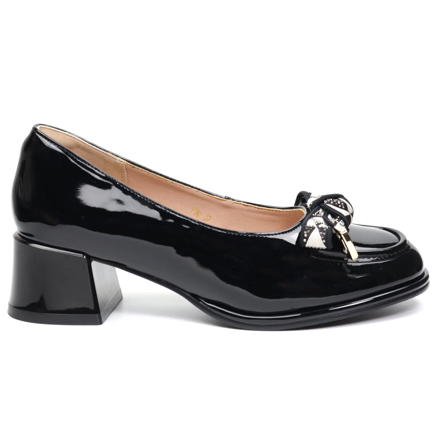 Pantofi dama casual piele naturala FORMAZIONE 30 negru lac