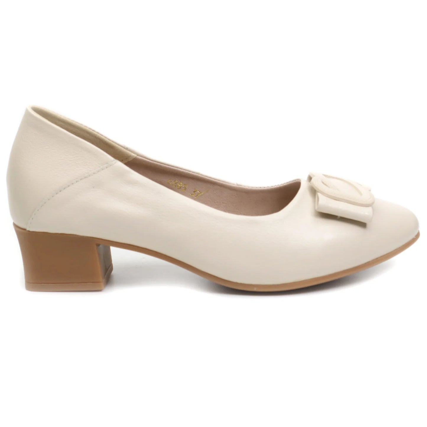 Women's casual shoes made of natural leather FORMAZIONE 9625 cream