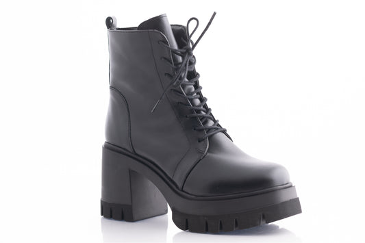 Ghete dama casual piele naturala PERLA 1617 negru box