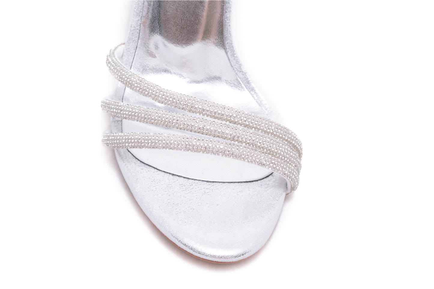 Sandale dama elegante piele ecologica KARIN 503 argintiu sim