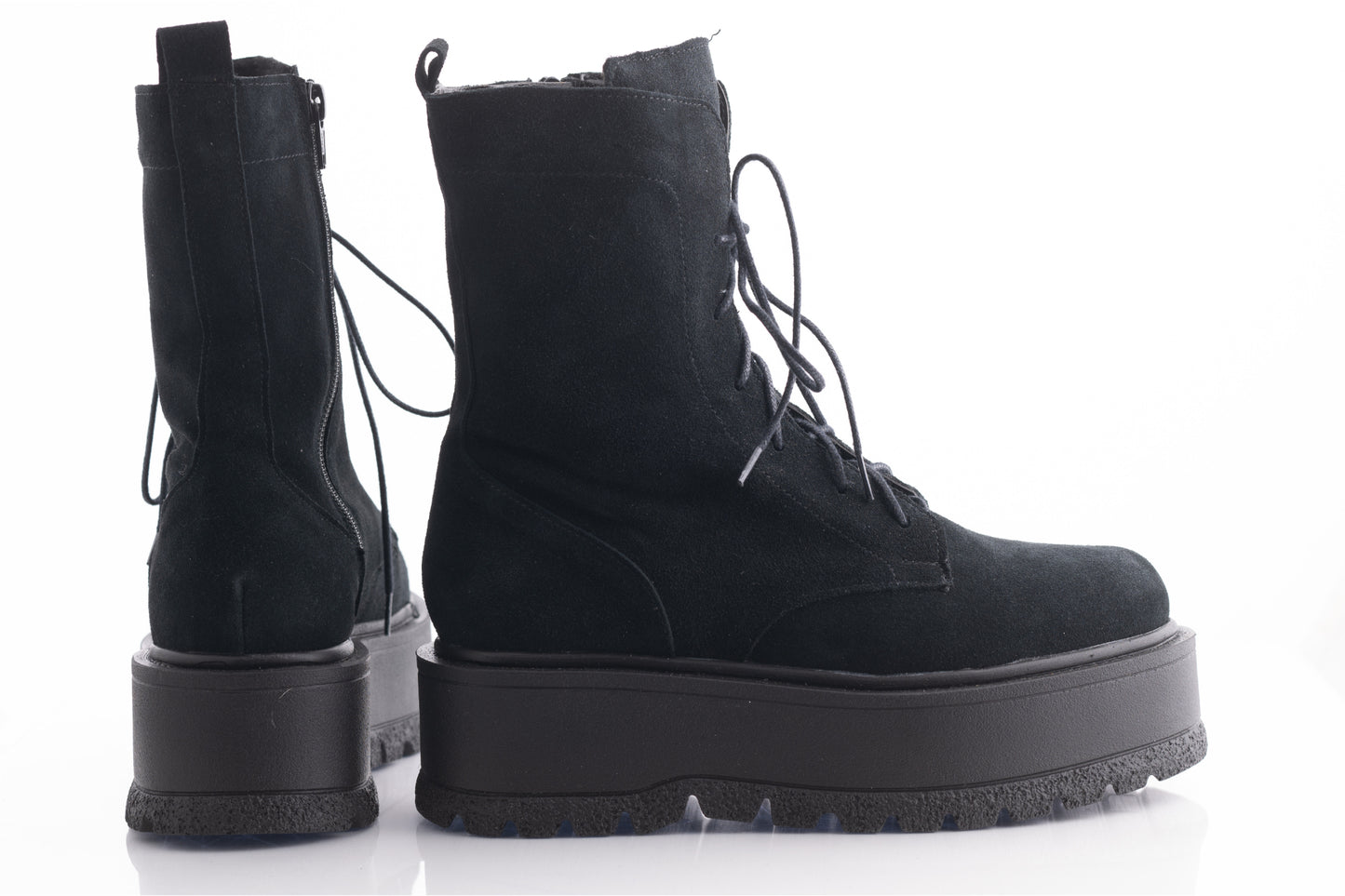 Ghete dama casual piele naturala PERLA 3013 negru velur