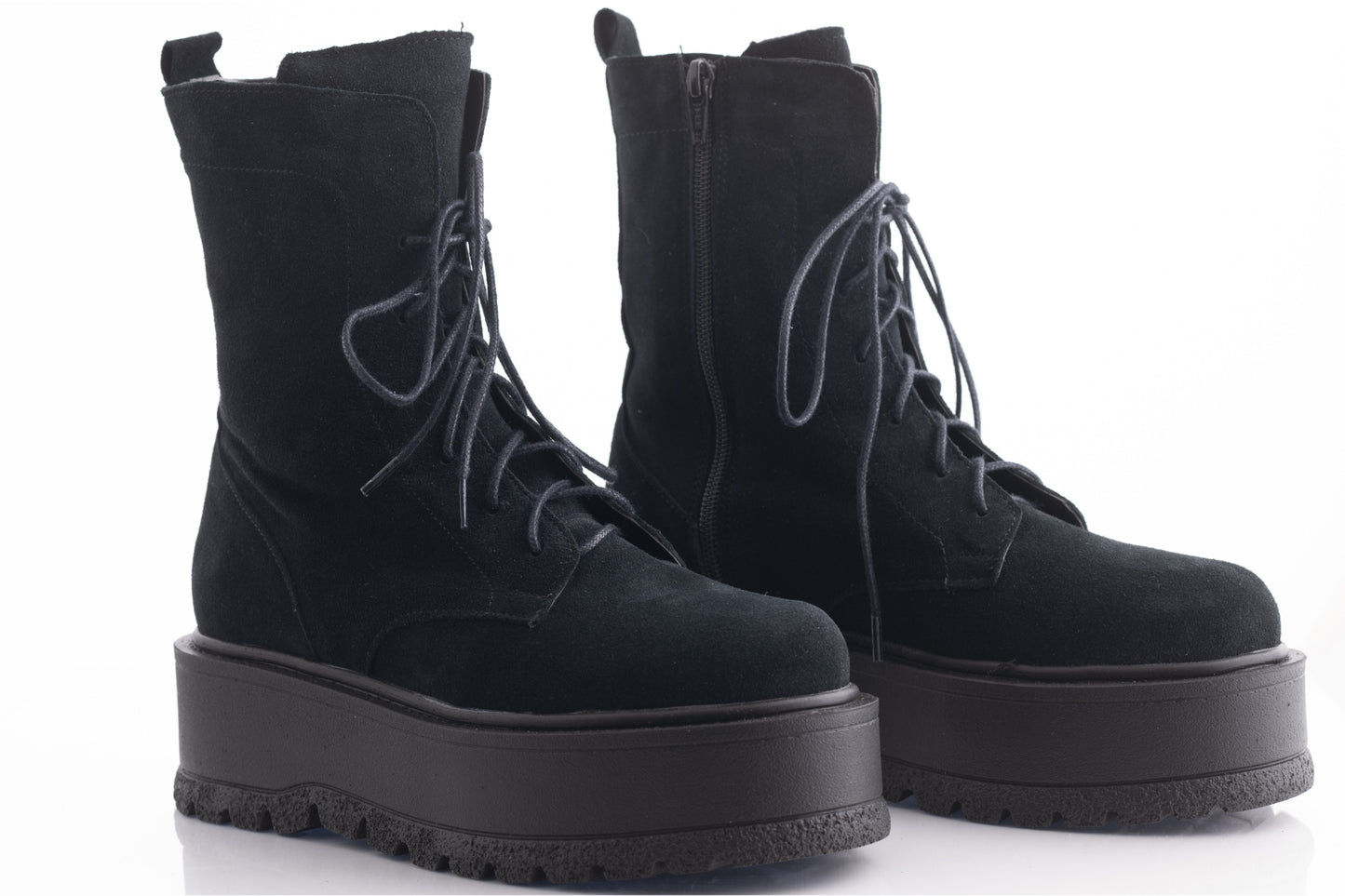 Ghete dama casual piele naturala PERLA 3013 negru velur