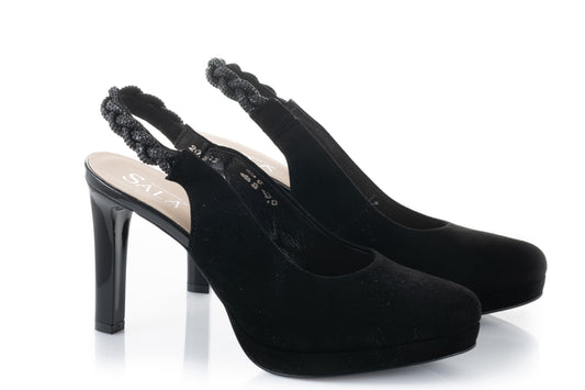 Pantofi dama eleganti piele naturala SALA dec 20292 negru velur