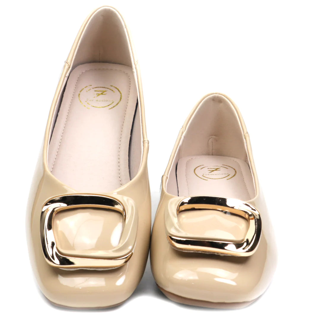 Women's casual shoes, natural leather, FORMAZIONE 1595, beige lacquer